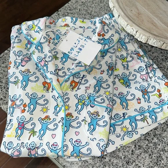 Roller Rabbit Palm Beach Monkey Polo Pajamas - Size XXS, S, M - NWT - Picture 1 of 1